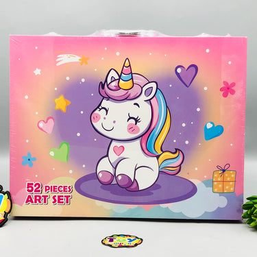 52Pcs Premium Unicorn Themed Kids Painting Kit Briefcase